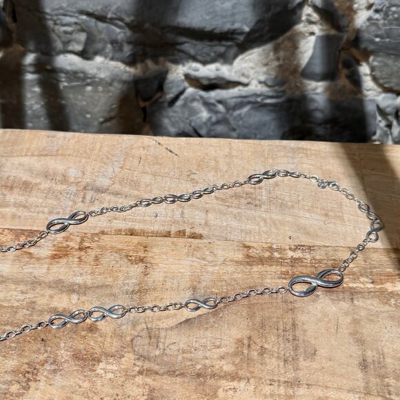 Tiffany & Co Long Infinity Station Sterling Silver Necklace - Picture 4 of 10